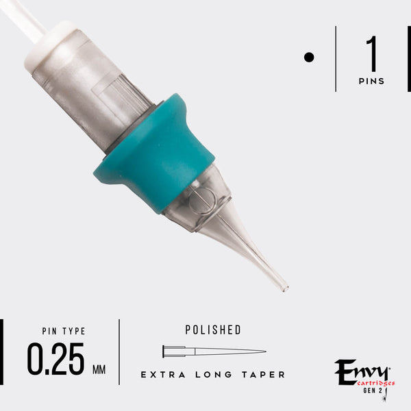 Envy Gen 2 Pico PMU Cartridges Round Liner Extra Long Taper (10 Pack)