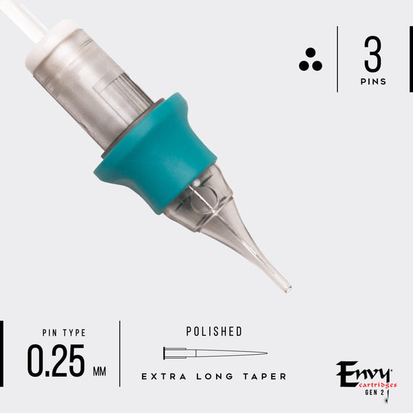 Envy Gen 2 Pico PMU Cartridges Round Liner Extra Long Taper (10 Pack)