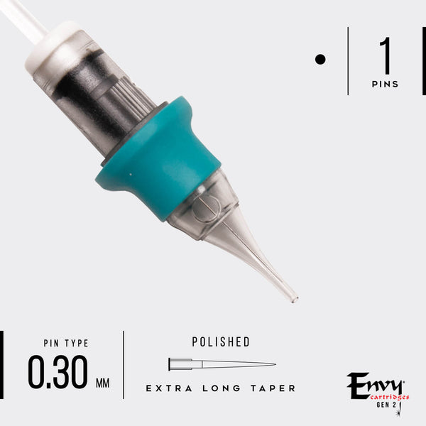 Envy Gen 2 Pico PMU Cartridges Round Liner Extra Long Taper (10 Pack)