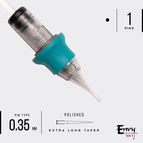Envy Gen 2 Pico PMU Cartridges Round Liner Extra Long Taper (10 Pack)